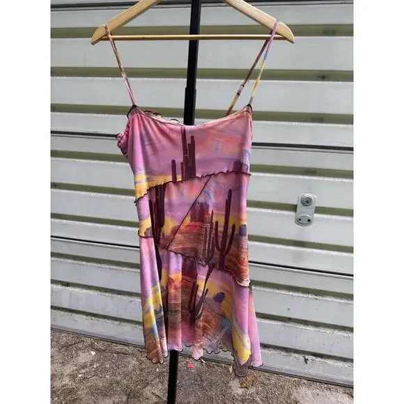Urban Outfitters Women's Size S Desert Cactus Pink Sundress - Picture 2 of 9